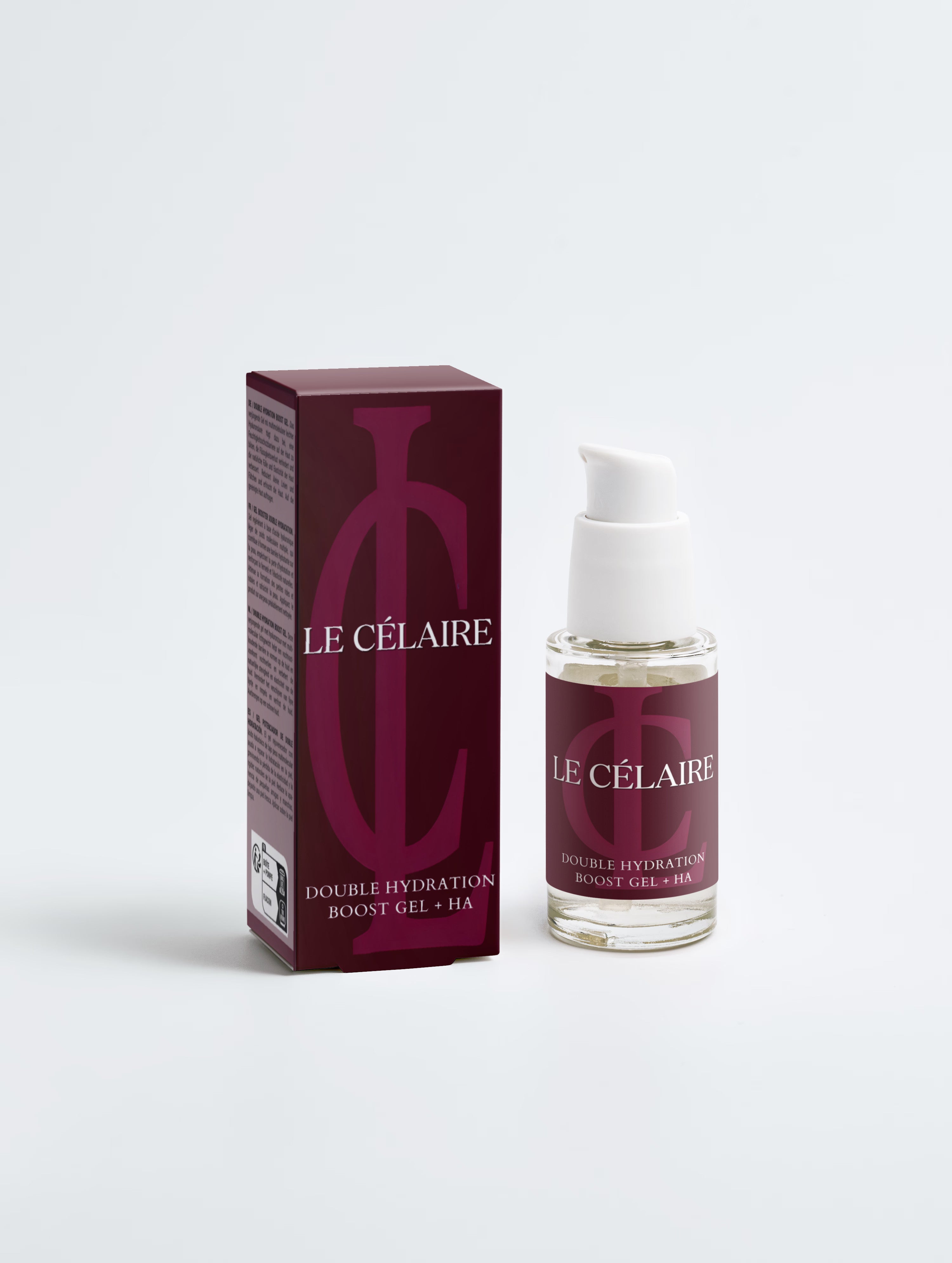 A small clear bottle with a white pump and a black-and-gold PRINCE Care box beside it on a clean light gray studio background.