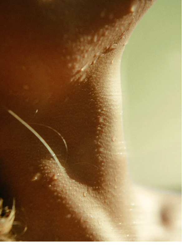 Close-up of clean, hydrated skin showcasing the effects of Sensitive Skin Face and Body Cleanser.