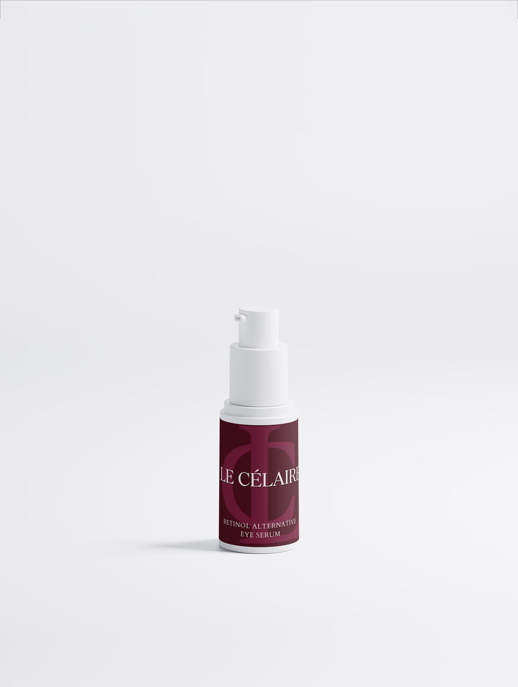 Skincare bottle with black label on a white background