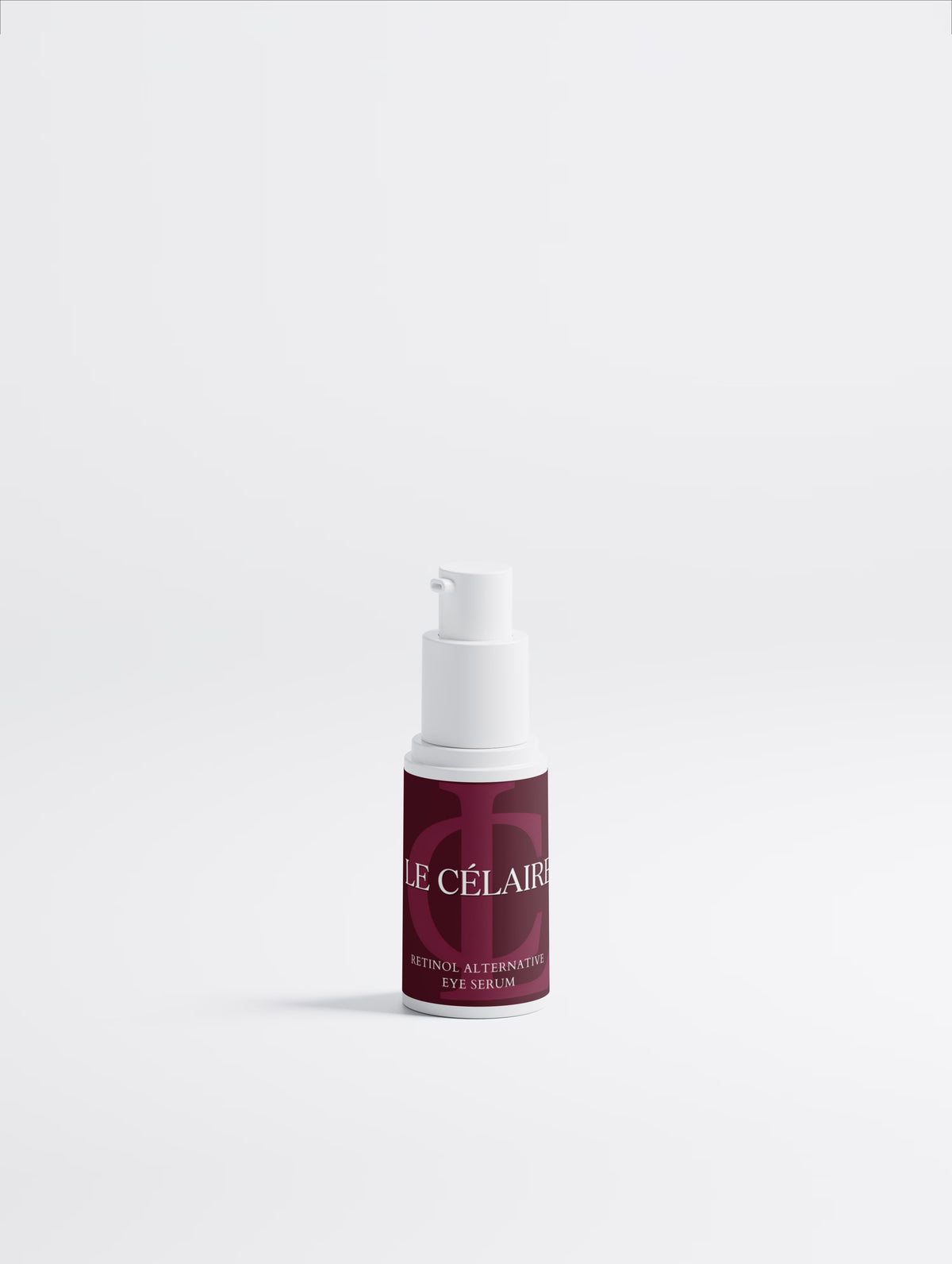 Skincare bottle with black label on a white background