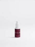 Skincare bottle with black label on a white background