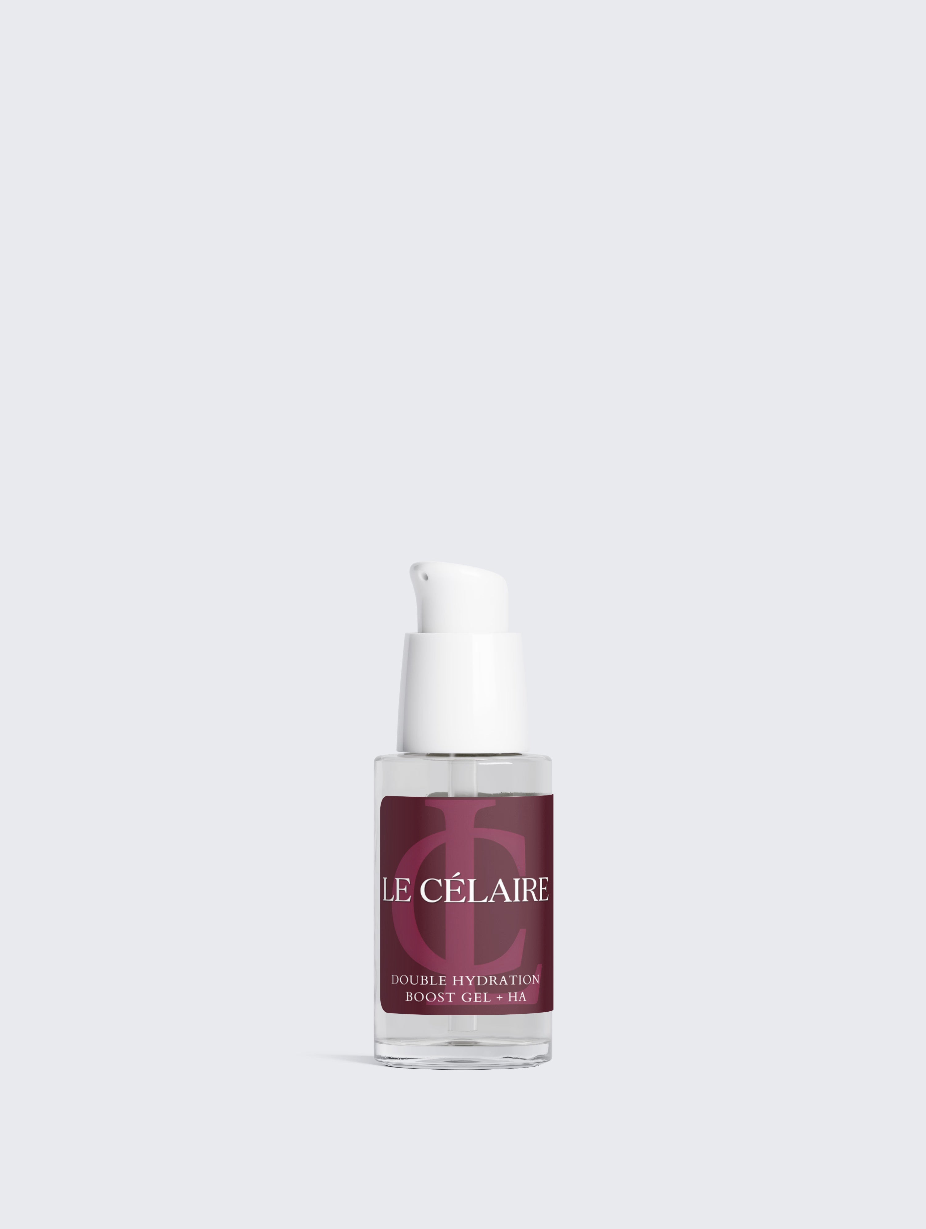Skincare serum bottle with dropper on a light gray background