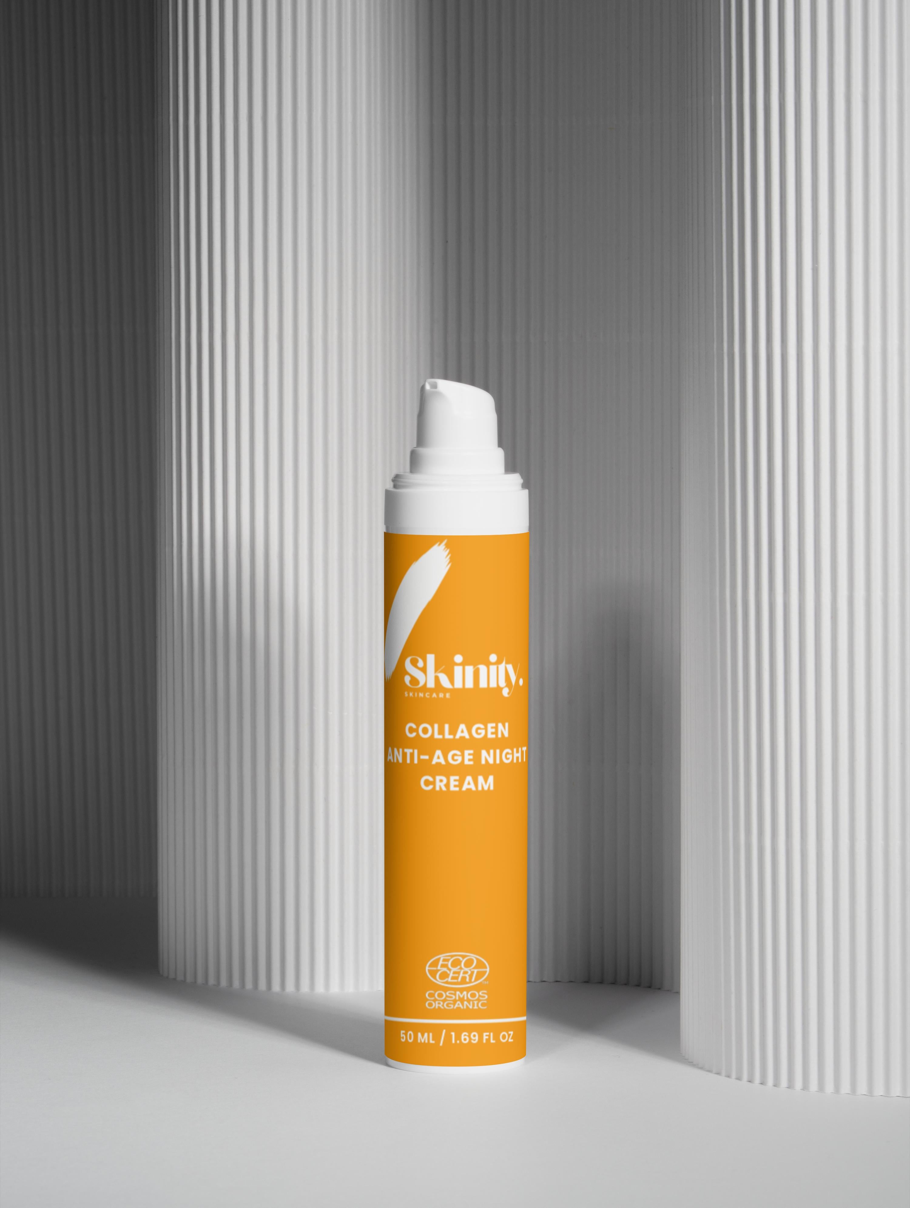 Crème de nuit anti-âge au collagène bio et au plancton marin pour une peau plus pulpeuse et plus douce