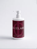 Ultra-luxury commercial 9:16 haircare advertisement for Le Célaire Gloss Shampoo Smoky Green Vetiver, showcasing the burgundy pump bottle among genuine diamonds, fresh sliced citrus, flowing mirror-shine hair, and an ingredient benefit checklist.