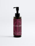 Billionaire-tier 9:16 commercial bodycare advertisement for Le Célaire Omega 6-9 Glowing Skin Body Oil, showing the amber pump bottle beside glowing model skin, organic seeds, diamonds, and an omega lipid benefit checklist.