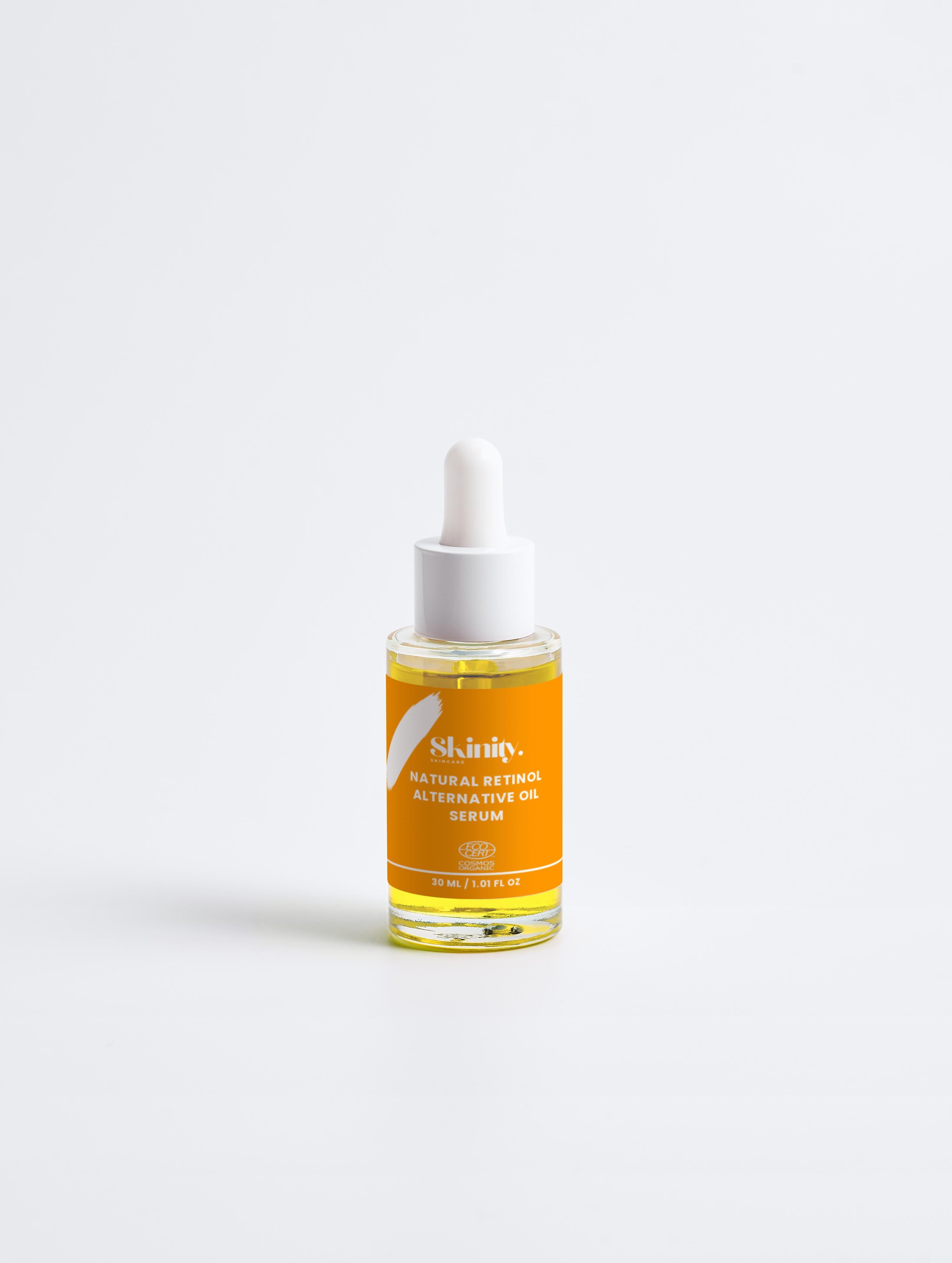 Natural Retinol Alternative Oil Serum in a dropper bottle for rejuvenated skin